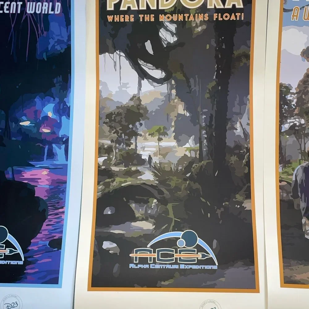 D23 Limited Edition Pandora Posters set of 4 2018 Destination D Amazing Adventur